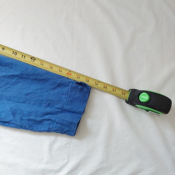 JM Collection 100% Linen Blue Button Down Top Studded Details Women's Sz 16 - Picture 12 of 14